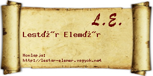 Lestár Elemér névjegykártya