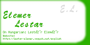 elemer lestar business card